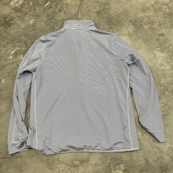 Vineyard Vines Men's Large Sankaty 1/4 Zip Performance Pullover Striped Blue - Picture 5 of 7